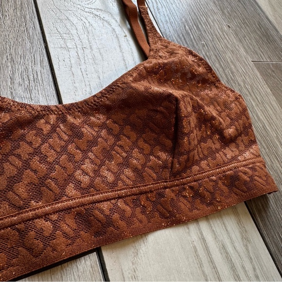SKIMS Logo Brown Triangle Bralette | Size: XXS | Excellent Condition - Picture 2 of 4